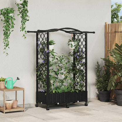 Letto Rialzato con Griglia e Tetto Nero 124 x 40 x 129 cm PP | homemem39