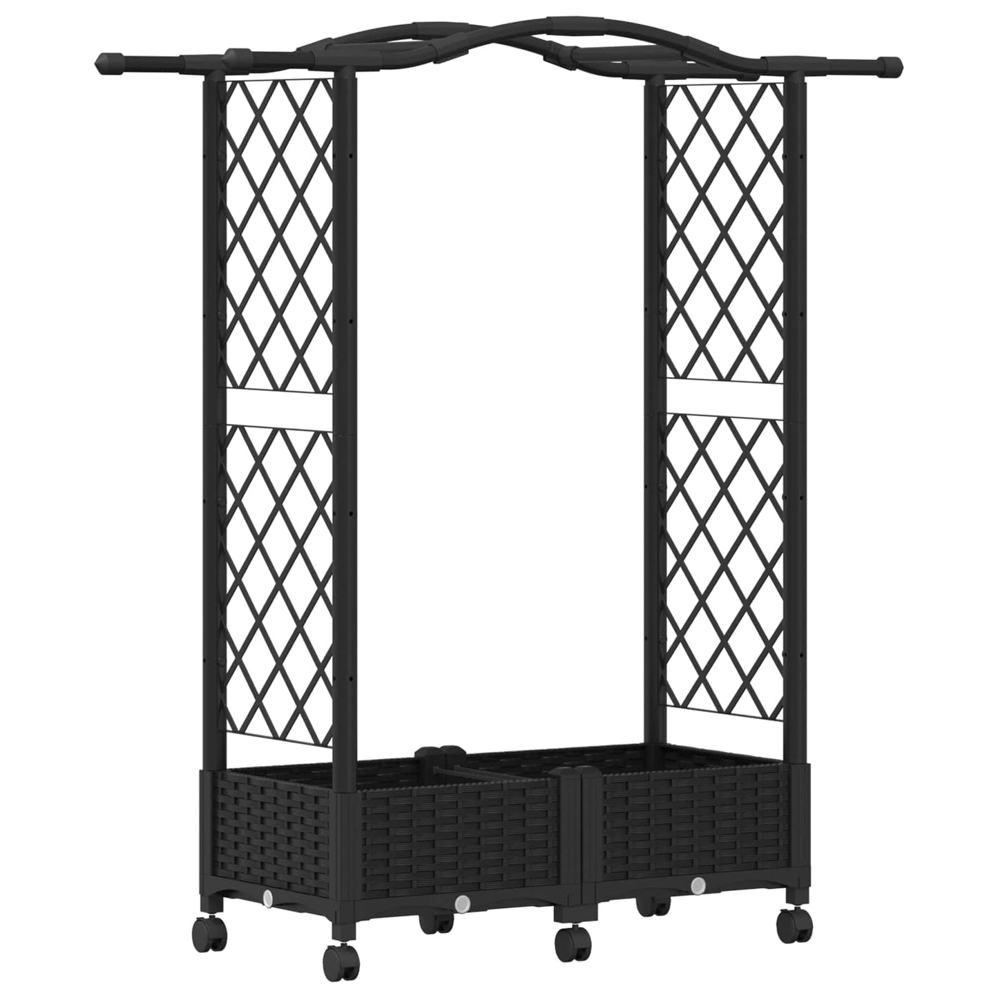 Letto Rialzato con Griglia e Tetto Nero 124 x 40 x 129 cm PP | homemem39