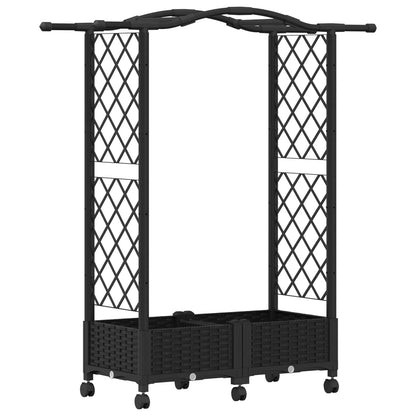 Letto Rialzato con Griglia e Tetto Nero 124 x 40 x 129 cm PP | homemem39