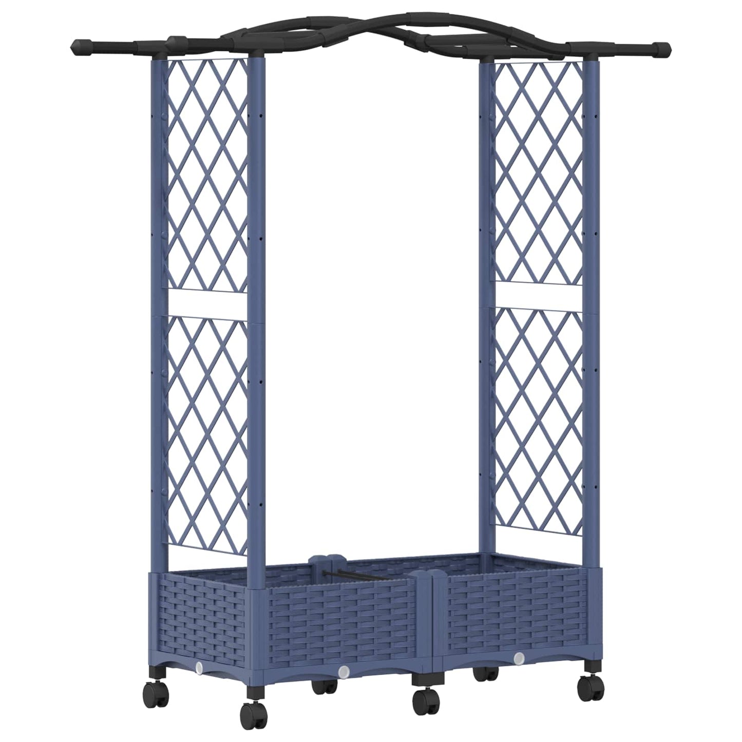 Letto Rialzato con Griglia e Tetto Grigio 124 x 40 x 129 cm PP | homemem39
