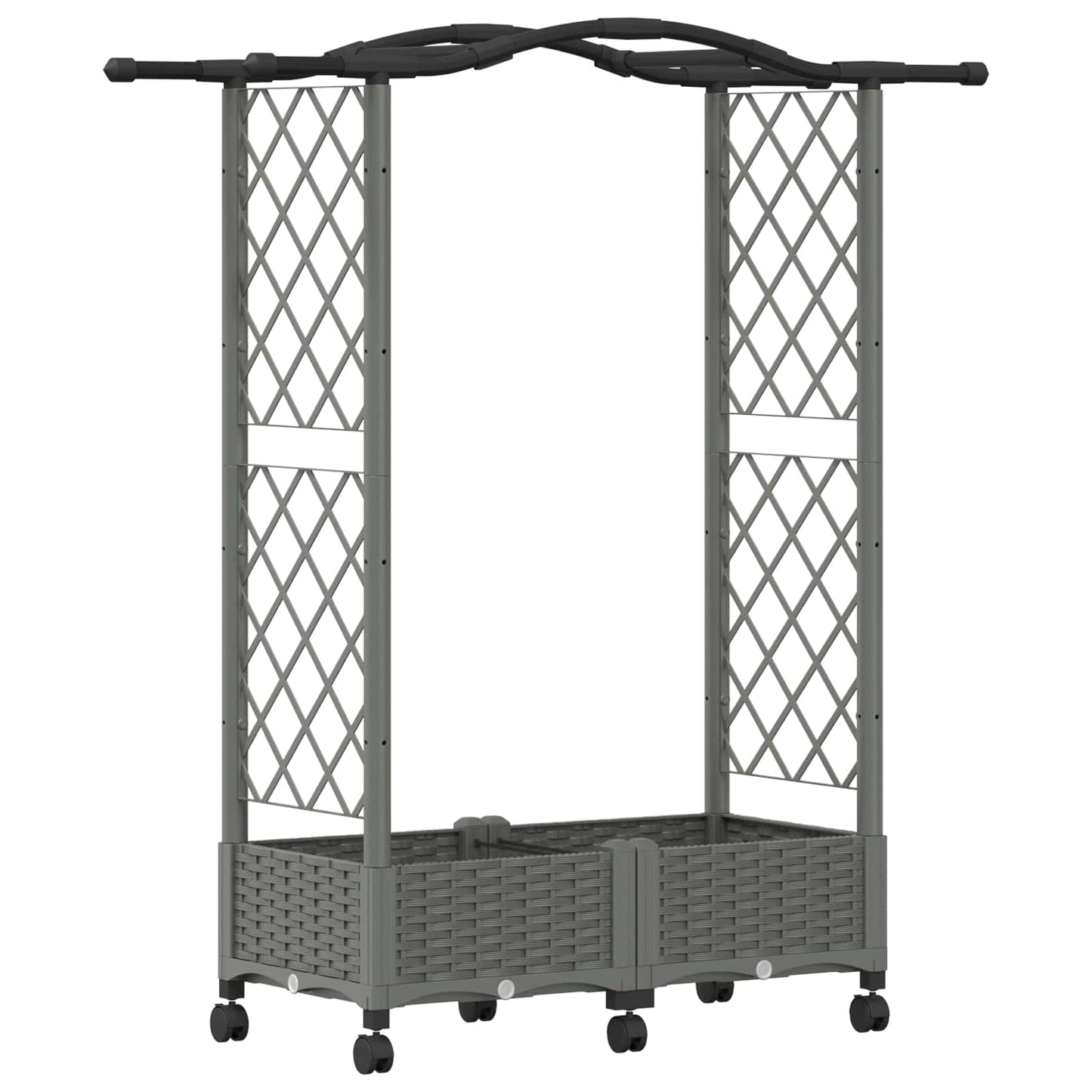 Letto Rialzato con Griglia e Tetto Grigio Chiaro PP | homemem39