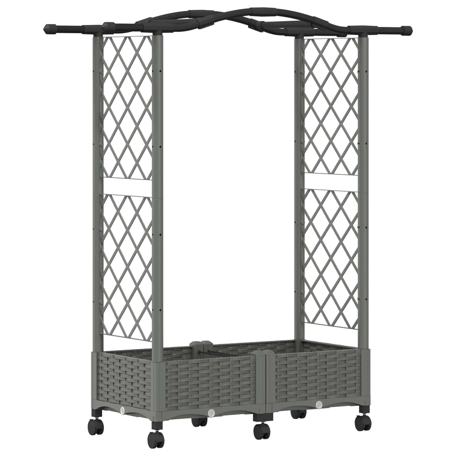 Letto Rialzato con Griglia e Tetto Grigio Chiaro PP | homemem39