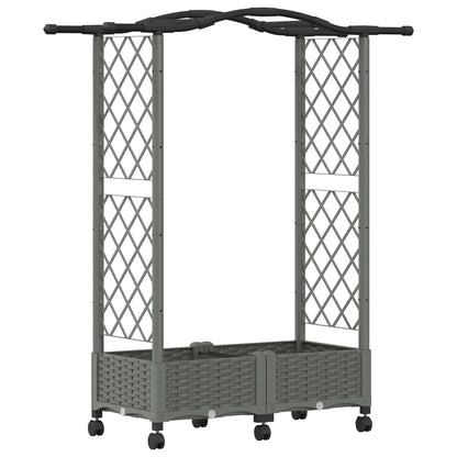 Letto Rialzato con Griglia e Tetto Grigio Chiaro PP | homemem39