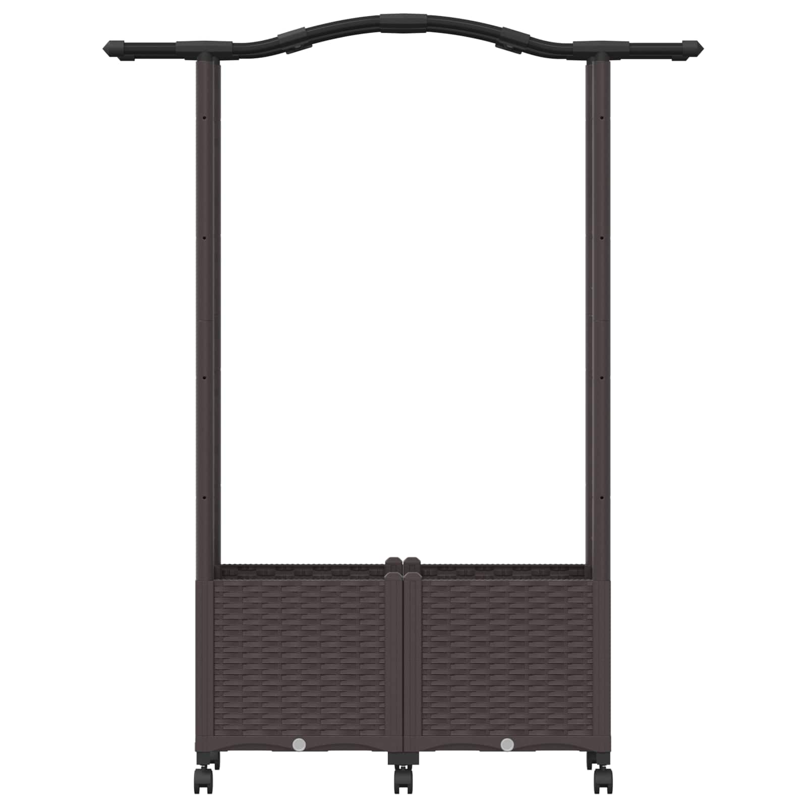 Letto Rialzato con Griglia e Tetto Marrone 125 x 40 x 144 cm PP | homemem39