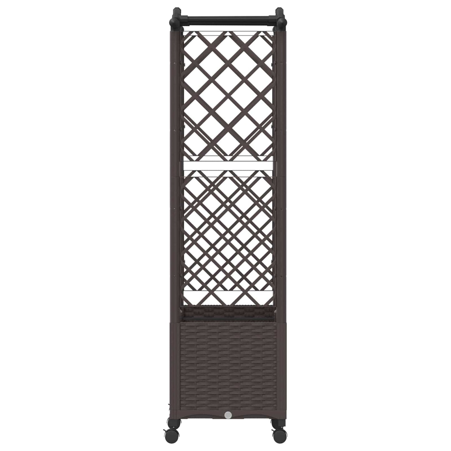 Letto Rialzato con Griglia e Tetto Marrone 125 x 40 x 144 cm PP | homemem39