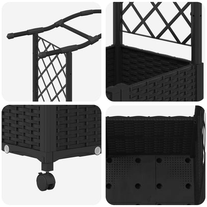 Letto Rialzato con Griglia e Tetto Nero 125 x 40 x 144 cm PP | homemem39