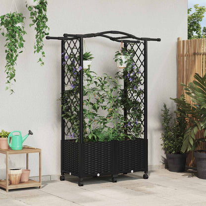 Letto Rialzato con Griglia e Tetto Nero 125 x 40 x 144 cm PP | homemem39