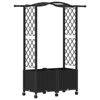 Letto Rialzato con Griglia e Tetto Nero 125 x 40 x 144 cm PP | homemem39