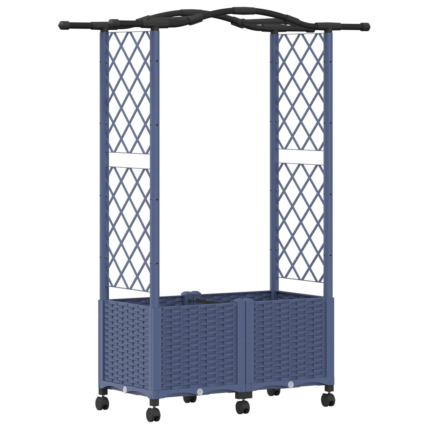 Letto Rialzato con Griglia e Tetto Grigio 125 x 40 x 144 cm PP | homemem39