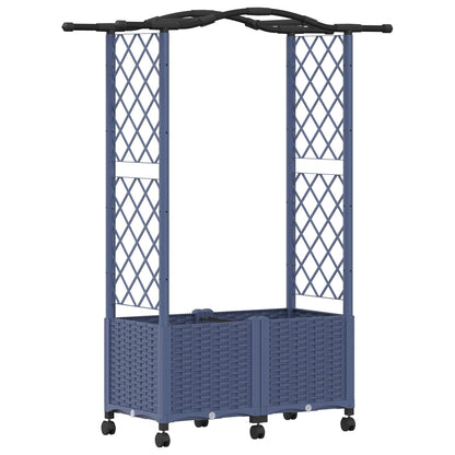 Letto Rialzato con Griglia e Tetto Grigio 125 x 40 x 144 cm PP | homemem39