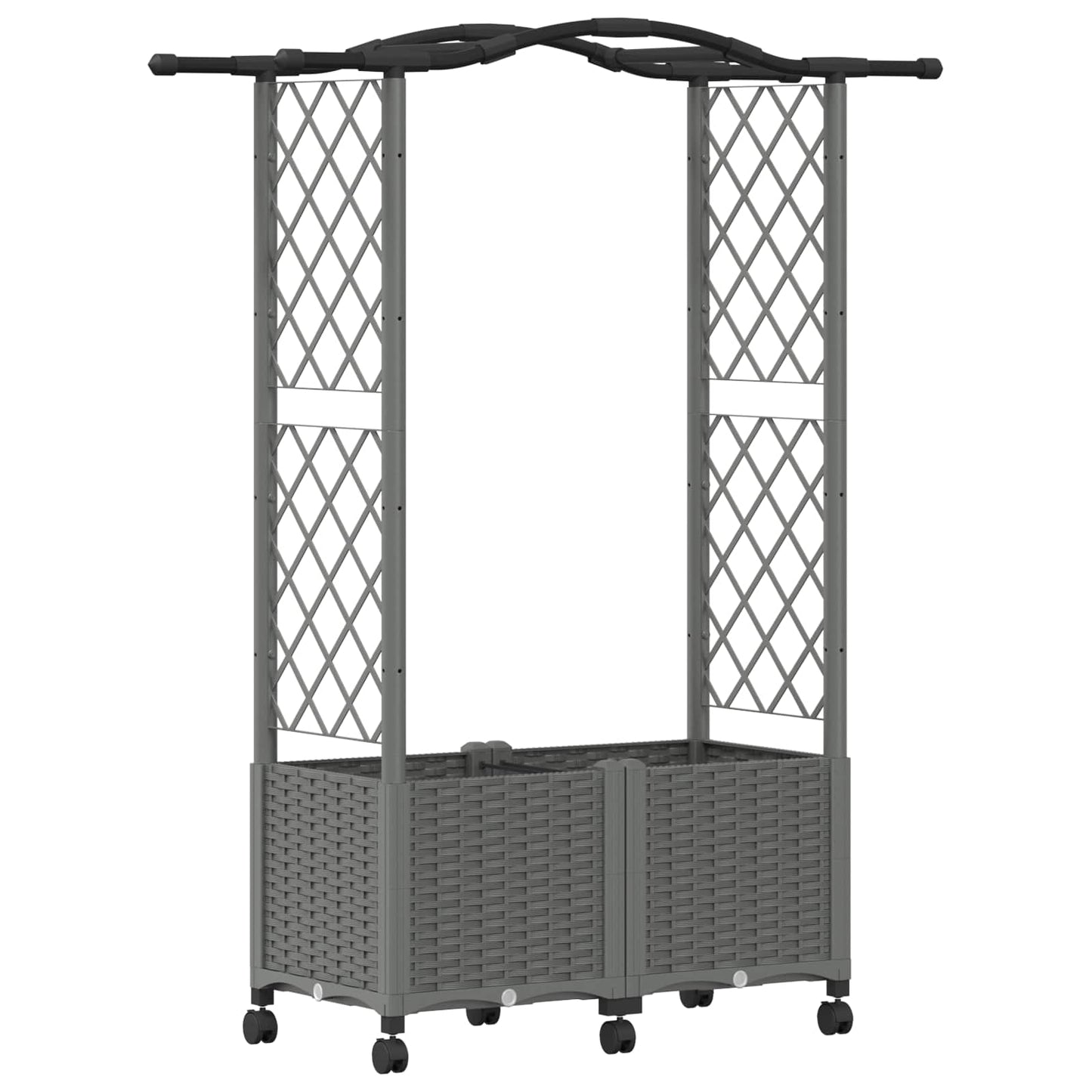 Letto Rialzato con Griglia e Tetto Grigio Chiaro PP | homemem39