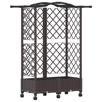 Letto Rialzato con Griglia e Tetto Marrone 124 x 40 x 129 cm PP | homemem39