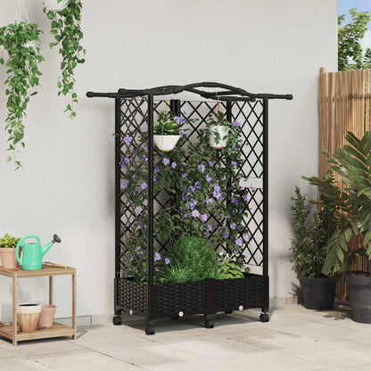 Letto Rialzato con Griglia e Tetto Nero 124 x 40 x 129 cm PP | homemem39