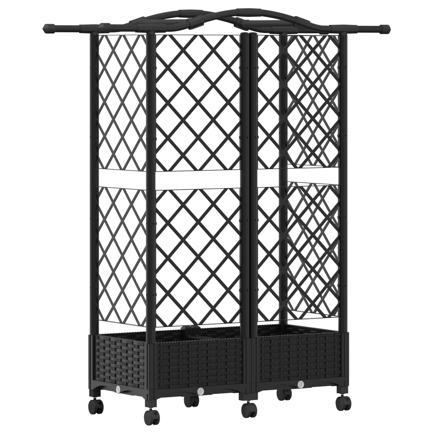 Letto Rialzato con Griglia e Tetto Nero 124 x 40 x 129 cm PP | homemem39