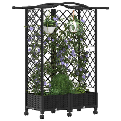 Letto Rialzato con Griglia e Tetto Nero 124 x 40 x 129 cm PP | homemem39