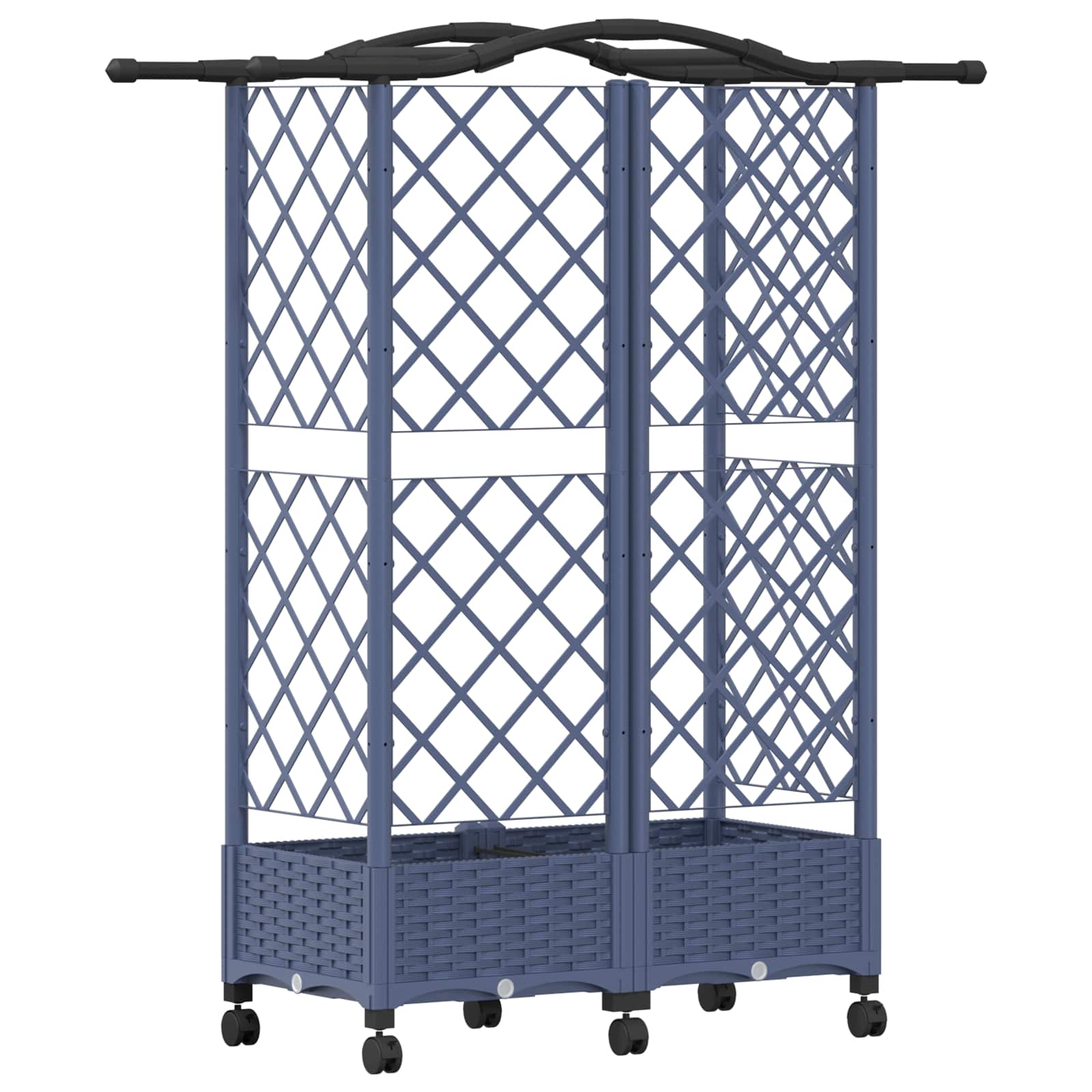 Letto Rialzato con Griglia e Tetto Grigio 124 x 40 x 129 cm PP | homemem39