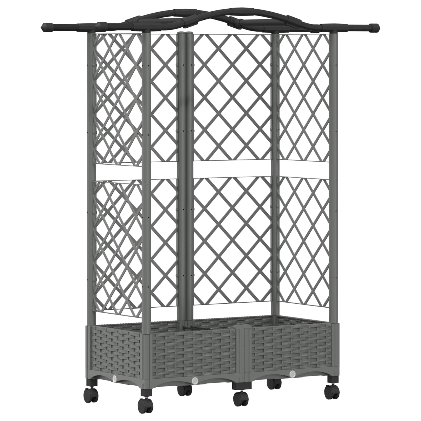 Letto Rialzato con Griglia e Tetto Grigio Chiaro PP | homemem39