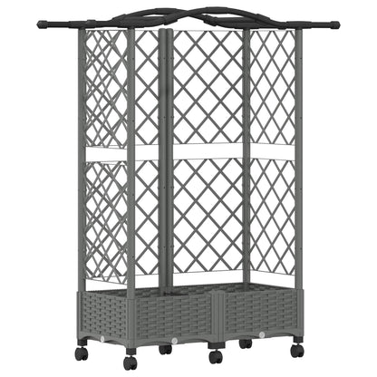 Letto Rialzato con Griglia e Tetto Grigio Chiaro PP | homemem39