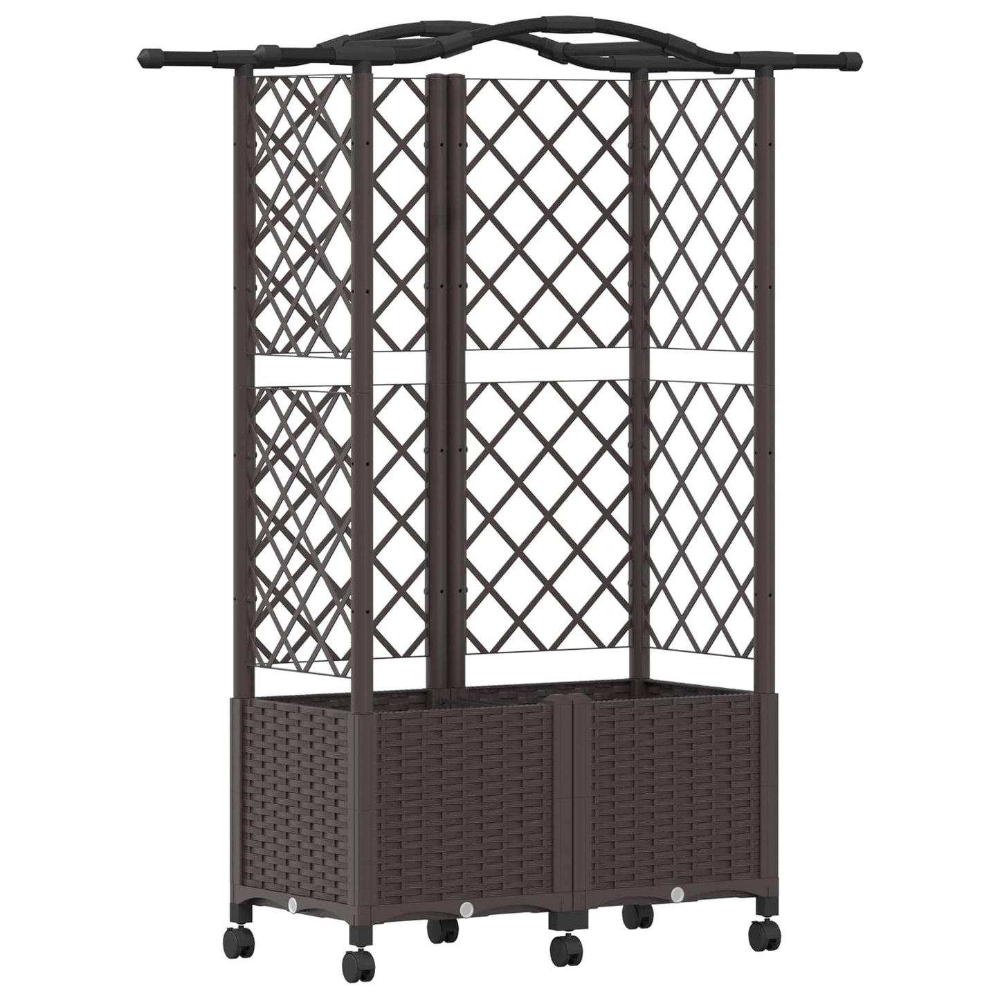 Letto Rialzato con Griglia e Tetto Marrone 122 x 40 x 144 cm PP | homemem39