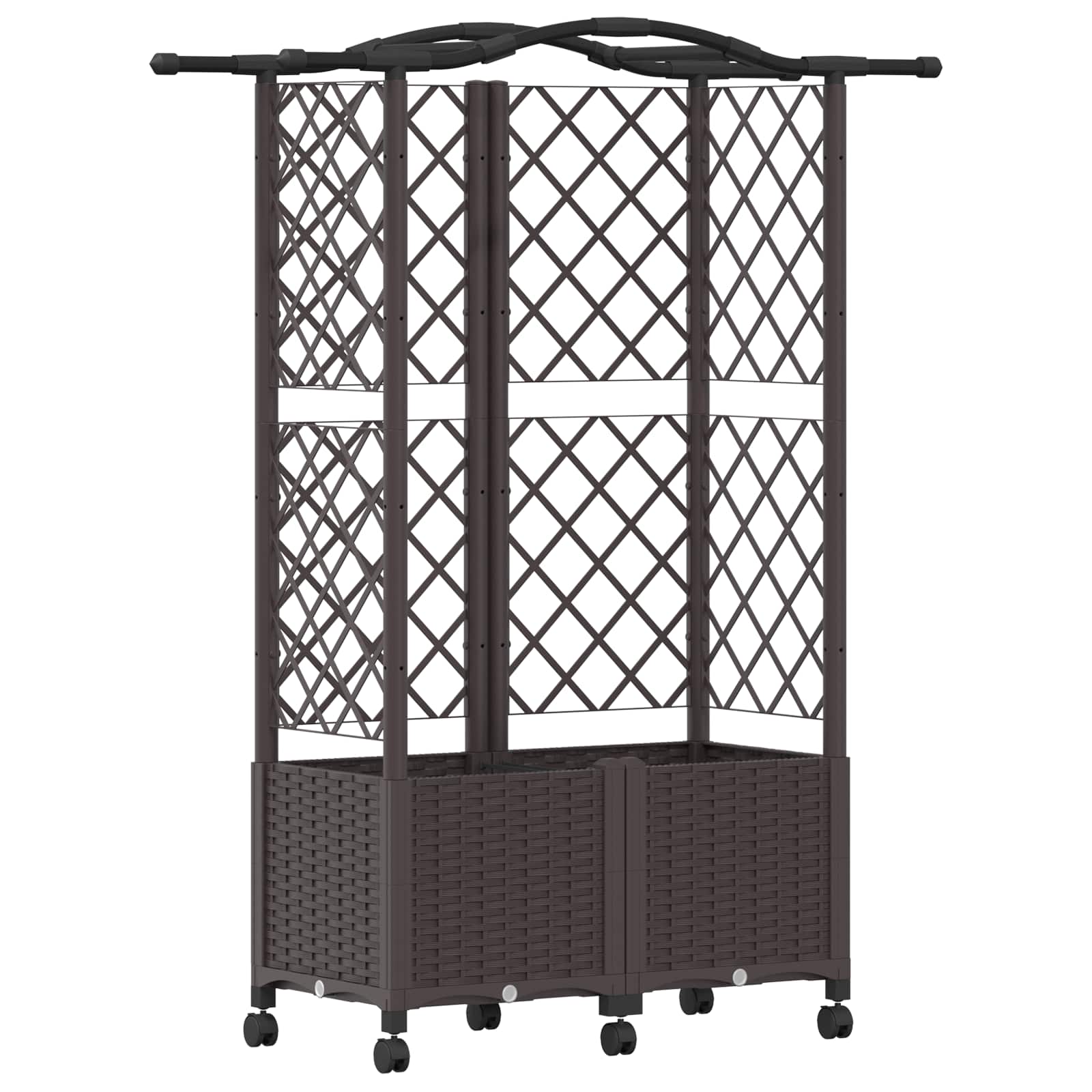 Letto Rialzato con Griglia e Tetto Marrone 122 x 40 x 144 cm PP | homemem39