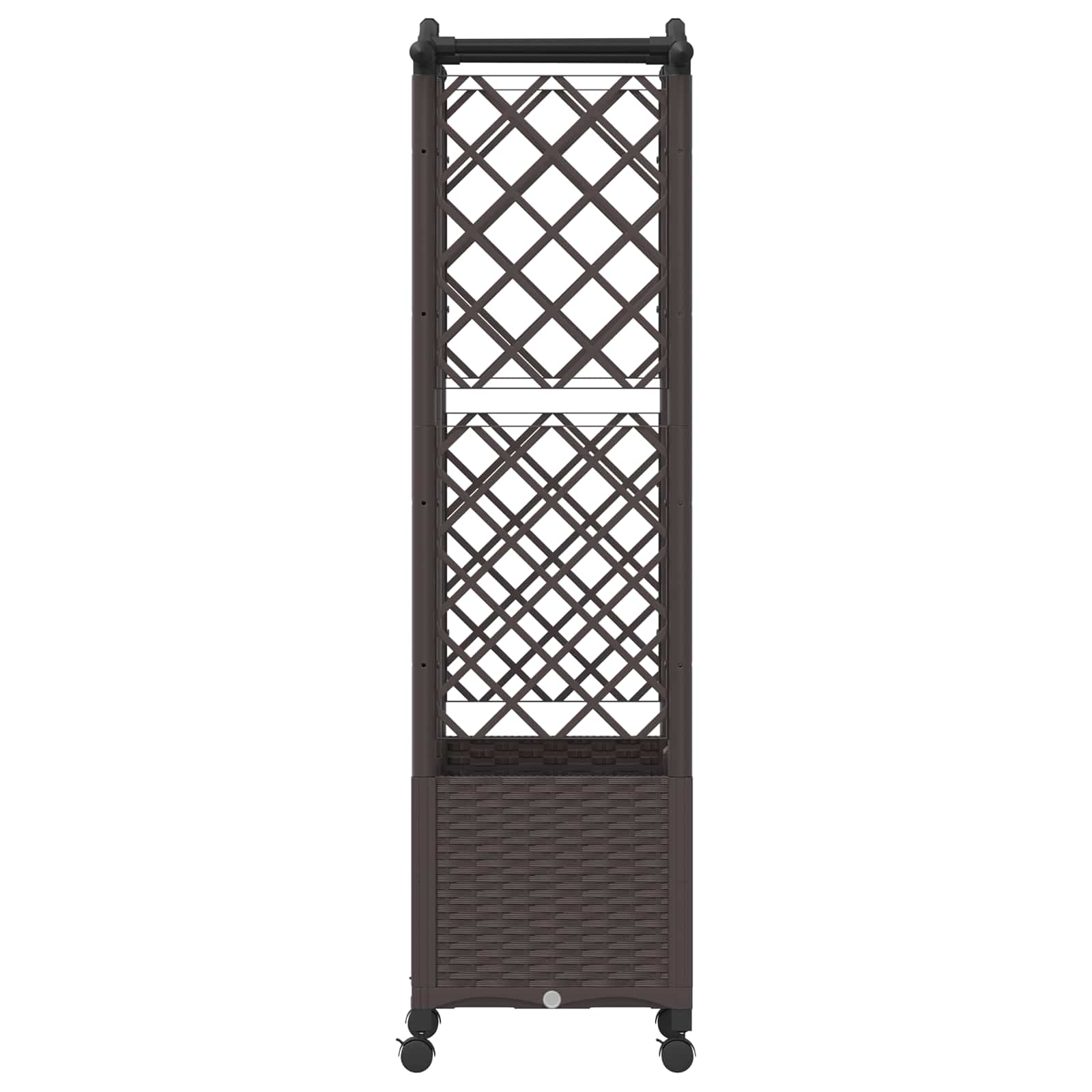 Letto Rialzato con Griglia e Tetto Marrone 122 x 40 x 144 cm PP | homemem39