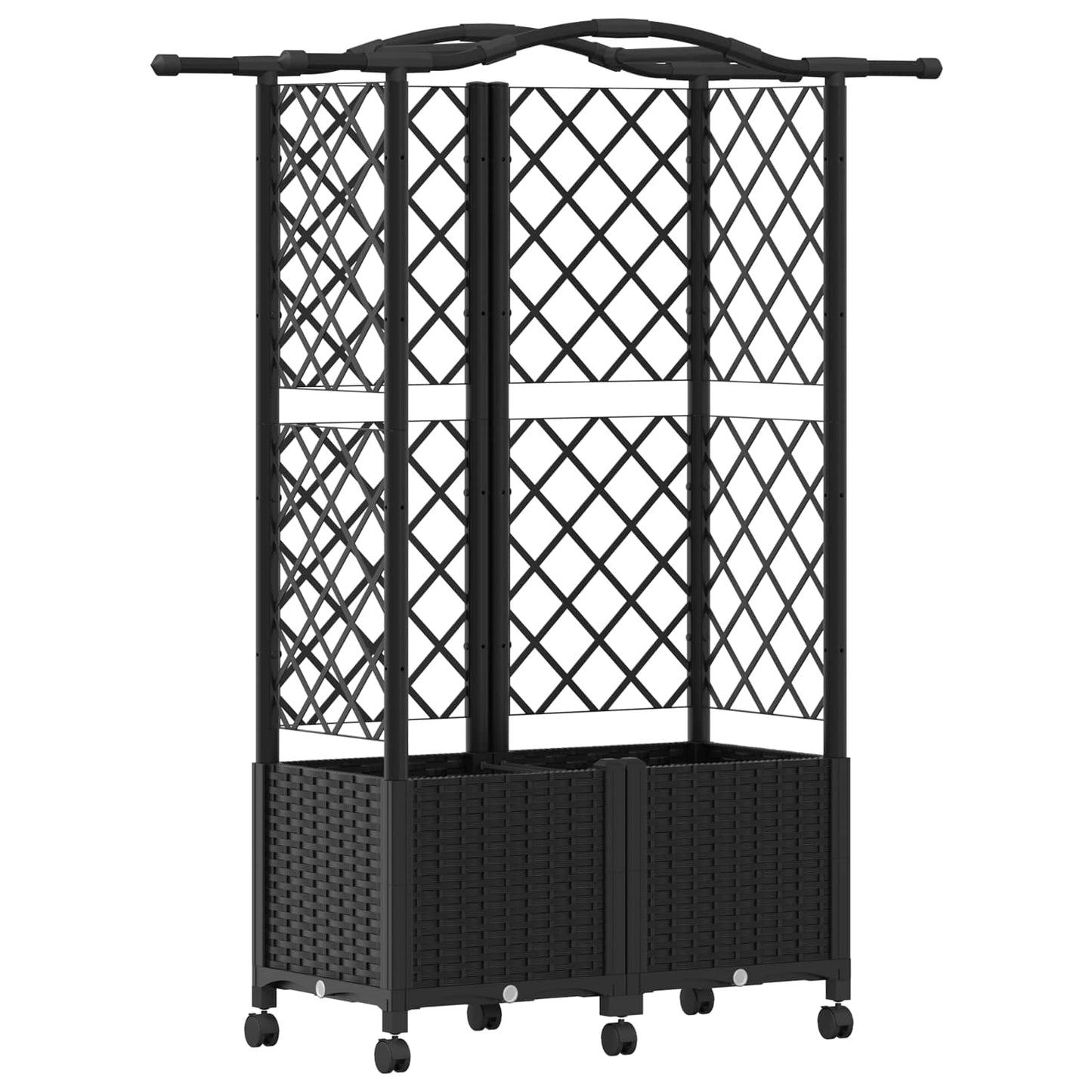 Letto Rialzato con Griglia e Tetto Nero 122 x 40 x 144 cm PP | homemem39