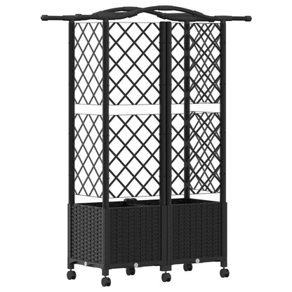Letto Rialzato con Griglia e Tetto Nero 122 x 40 x 144 cm PP | homemem39