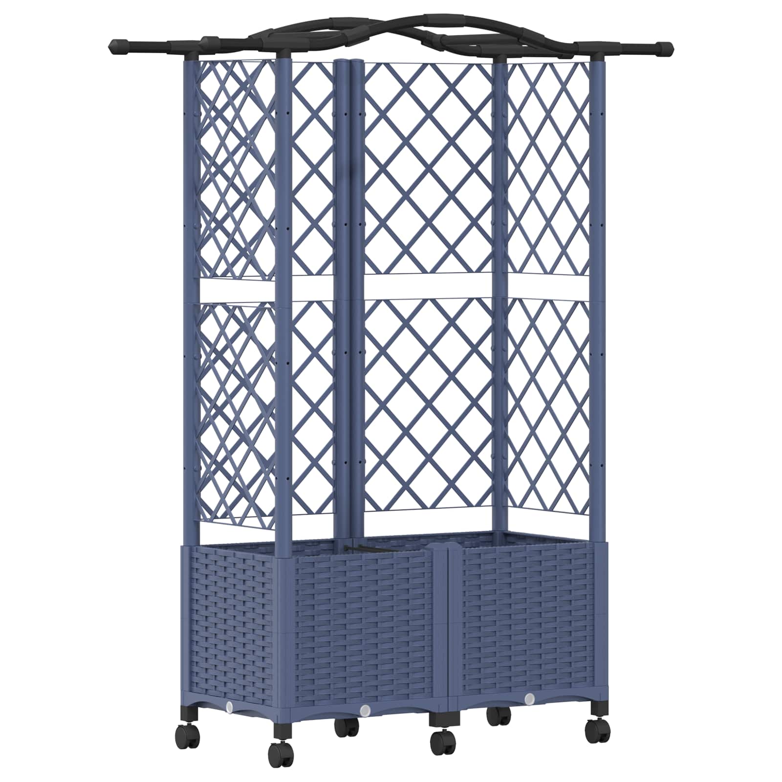 Letto Rialzato con Griglia e Tetto Grigio 122 x 40 x 144 cm PP | homemem39