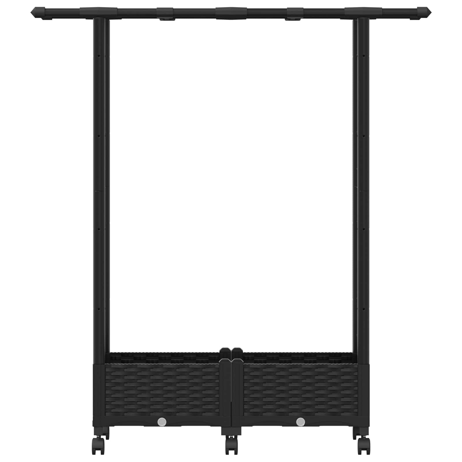 Letto Rialzato con Griglia e Tetto Nero 122,5 x 40 x 127 cm PP | homemem39