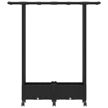 Letto Rialzato con Griglia e Tetto Nero 122,5 x 40 x 127 cm PP | homemem39