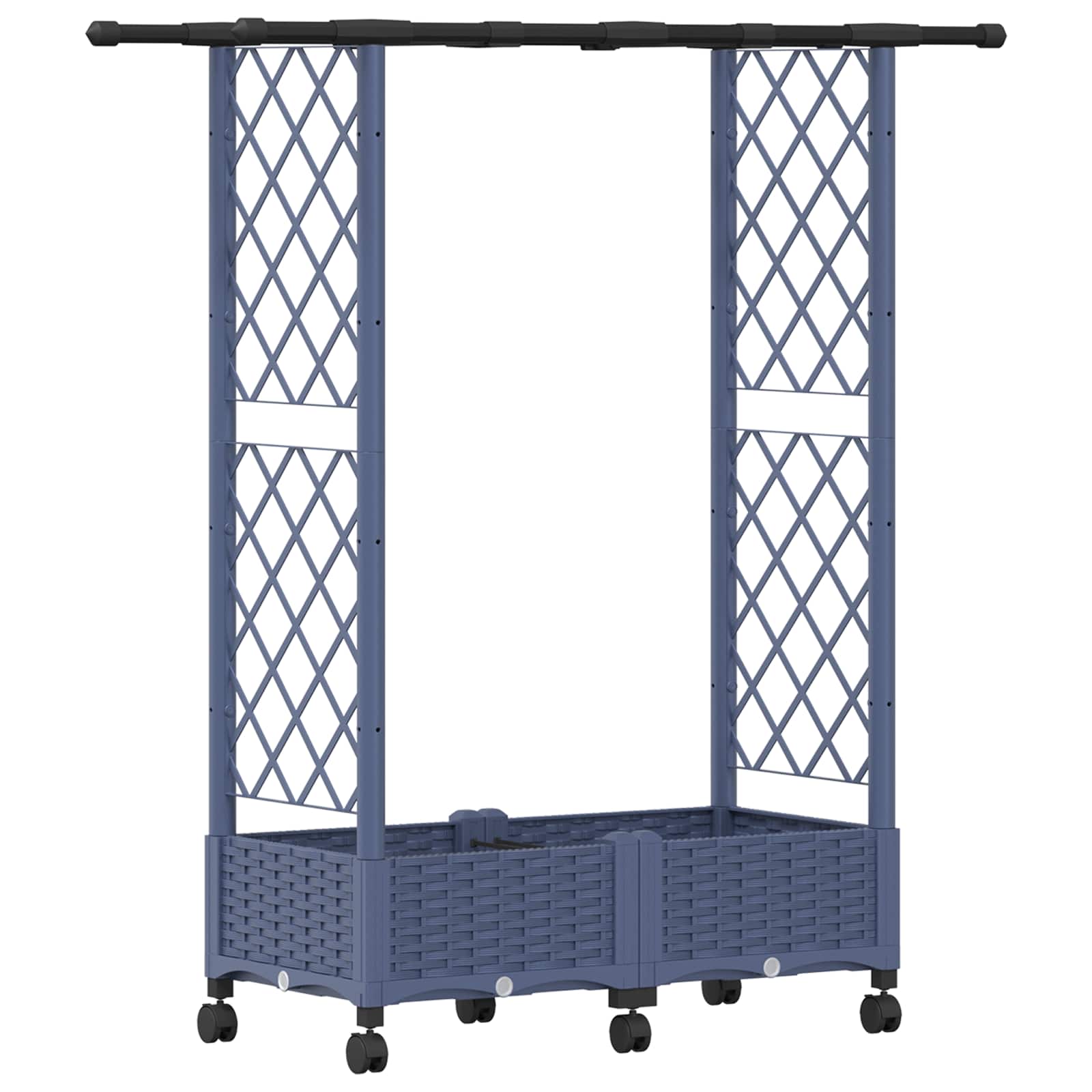 Letto Rialzato con Griglia e Tetto Grigio 122,5 x 40 x 127 cm | homemem39