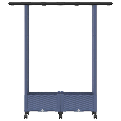 Letto Rialzato con Griglia e Tetto Grigio 122,5 x 40 x 127 cm | homemem39