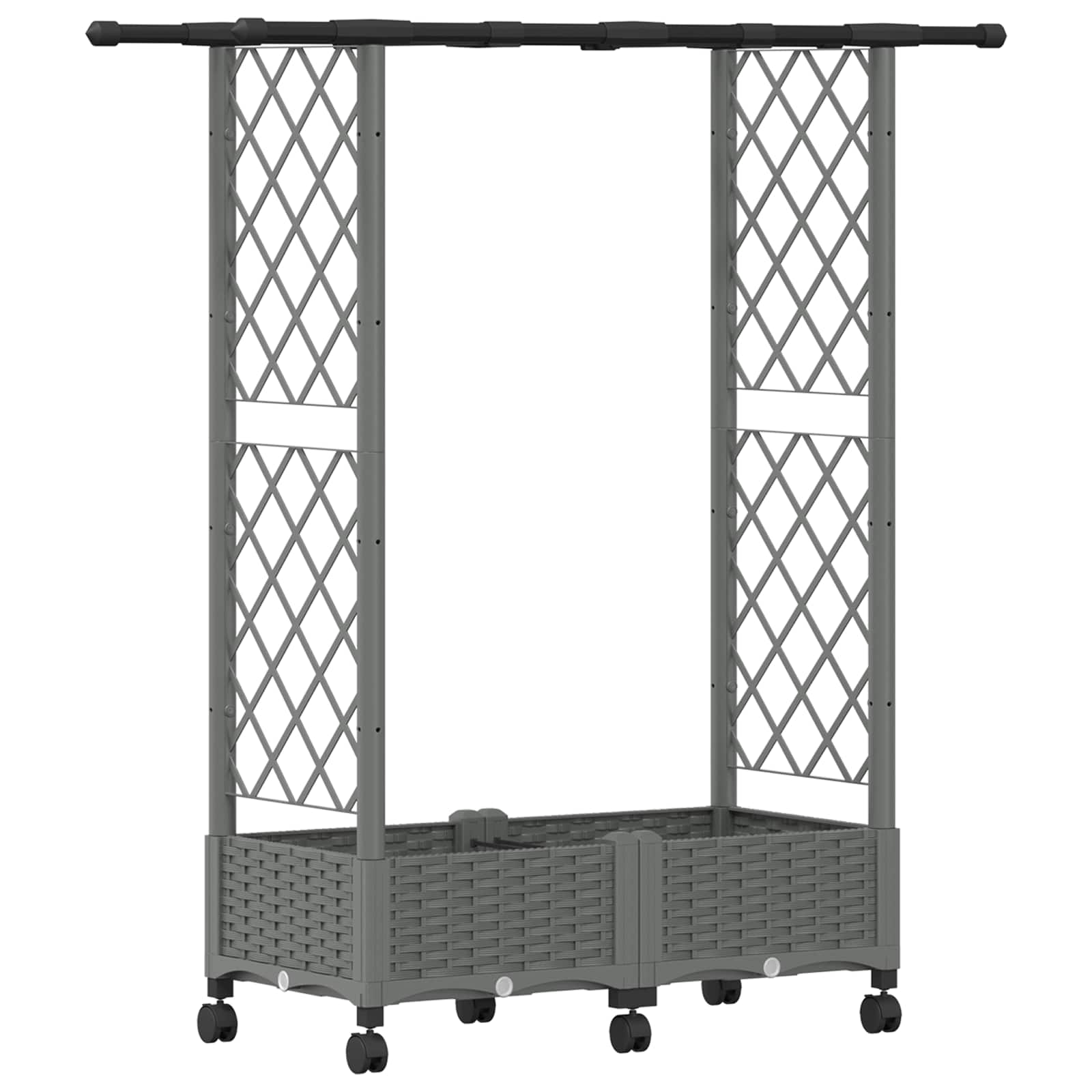 Letto Rialzato con Griglia e Tetto Grigio Chiaro PP | homemem39