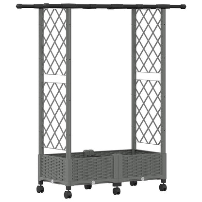 Letto Rialzato con Griglia e Tetto Grigio Chiaro PP | homemem39