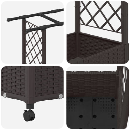 Letto Rialzato con Griglia e Tetto Marrone 124,5 x 40 x 142 cm | homemem39