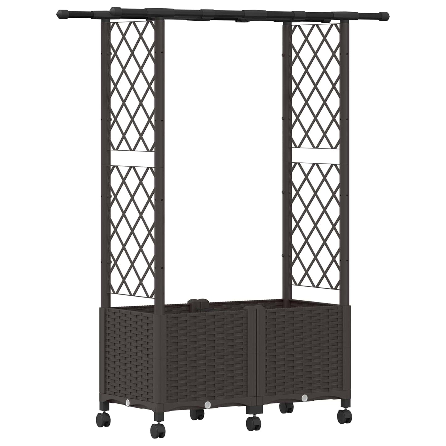 Letto Rialzato con Griglia e Tetto Marrone 124,5 x 40 x 142 cm | homemem39