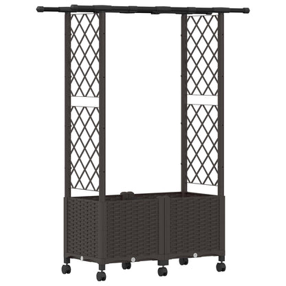 Letto Rialzato con Griglia e Tetto Marrone 124,5 x 40 x 142 cm | homemem39