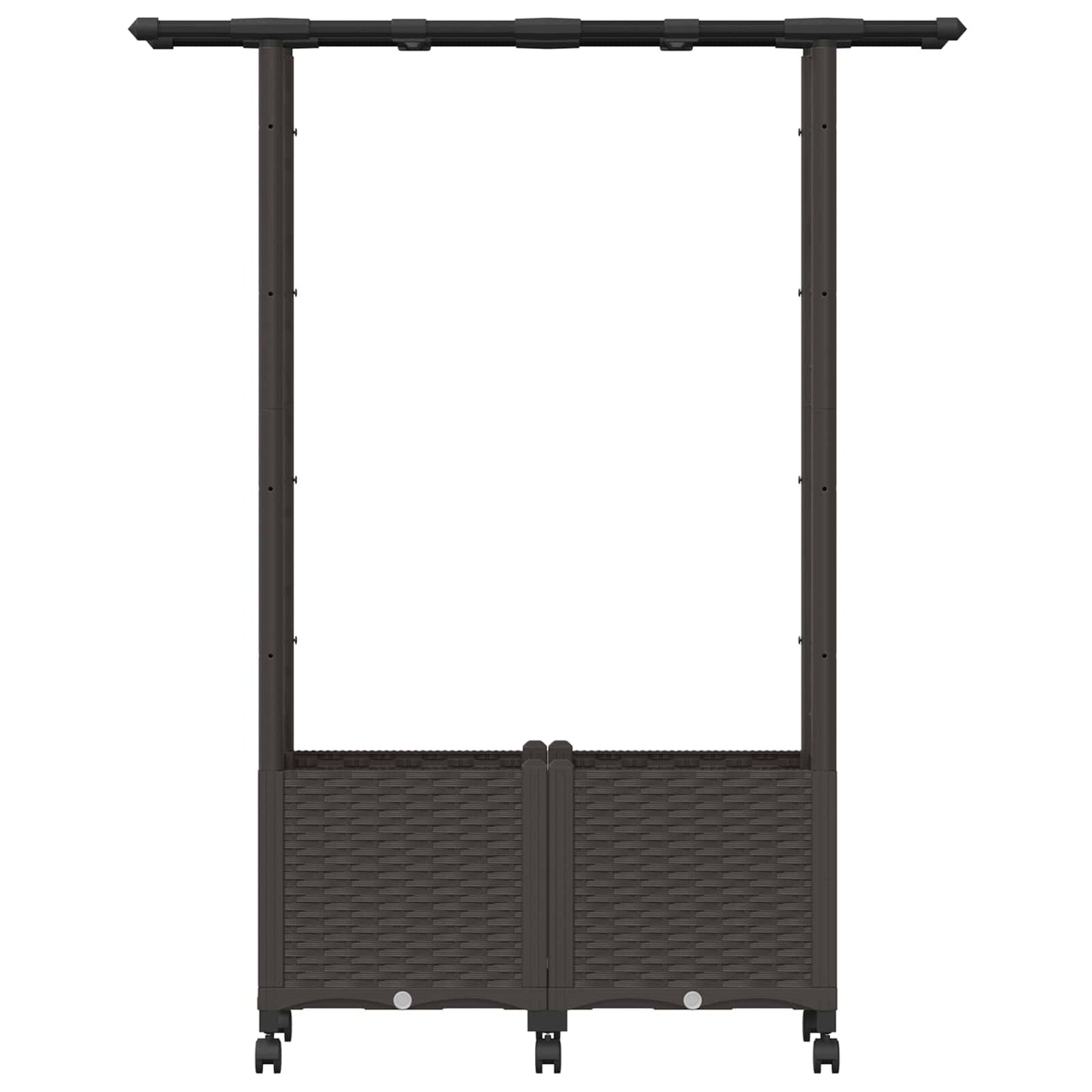 Letto Rialzato con Griglia e Tetto Marrone 124,5 x 40 x 142 cm | homemem39