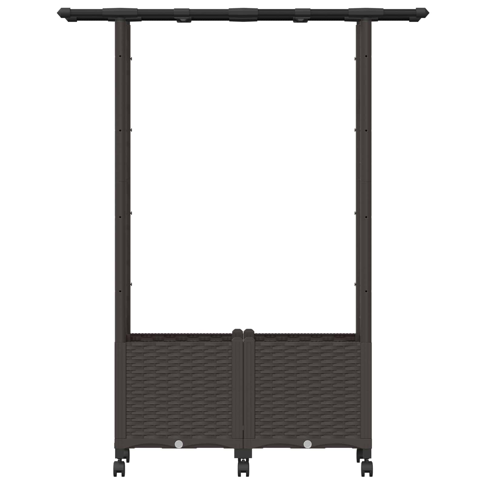 Letto Rialzato con Griglia e Tetto Marrone 124,5 x 40 x 142 cm | homemem39