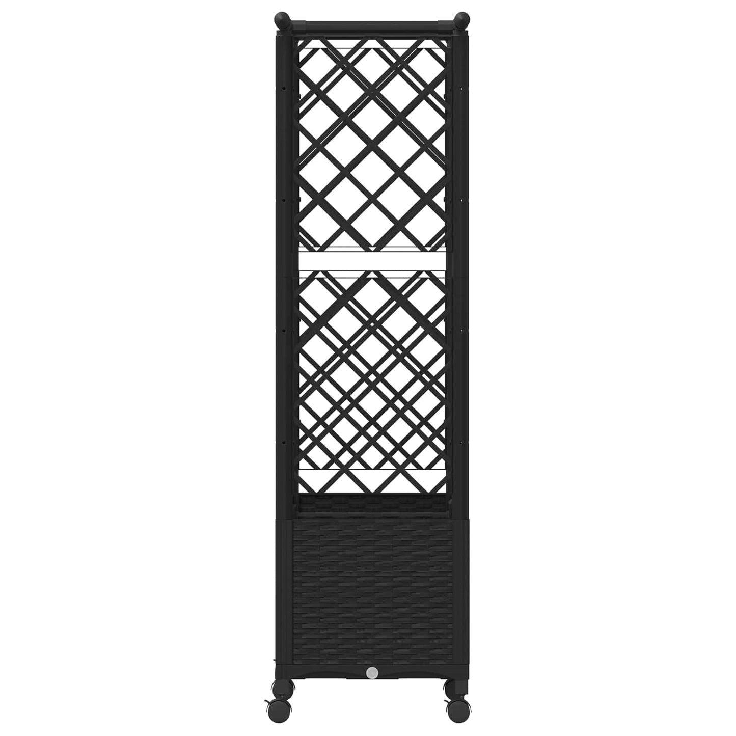 Letto Rialzato con Griglia e Tetto Nero 124,5 x 40 x 142 cm PP | homemem39