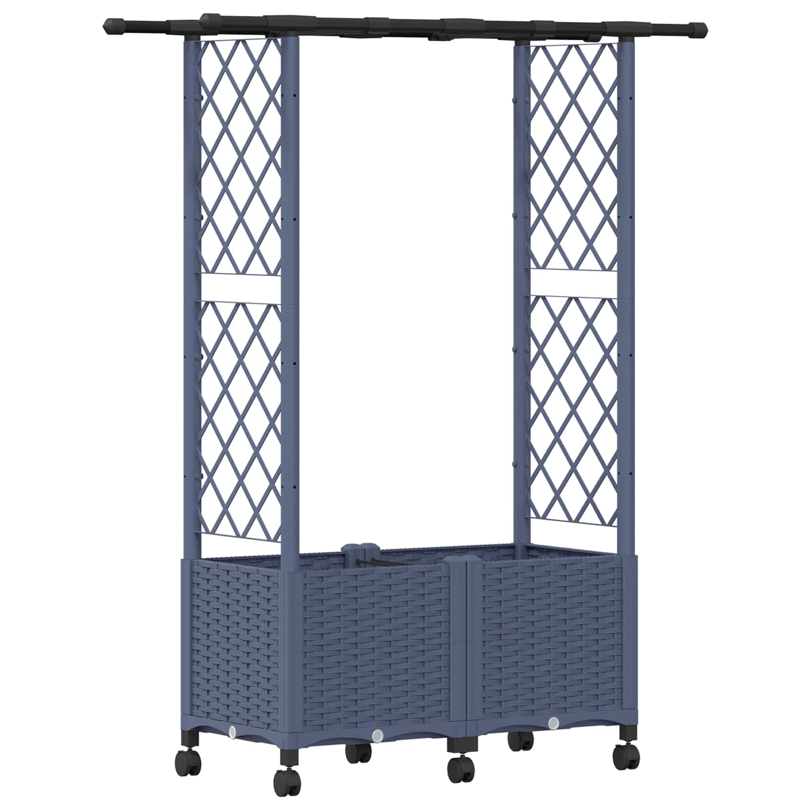 Letto Rialzato con Griglia e Tetto Grigio 124,5 x 40 x 142 cm | homemem39