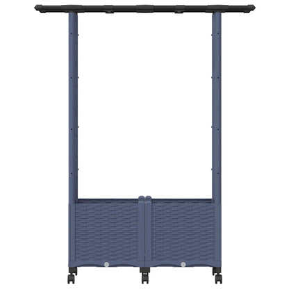 Letto Rialzato con Griglia e Tetto Grigio 124,5 x 40 x 142 cm | homemem39