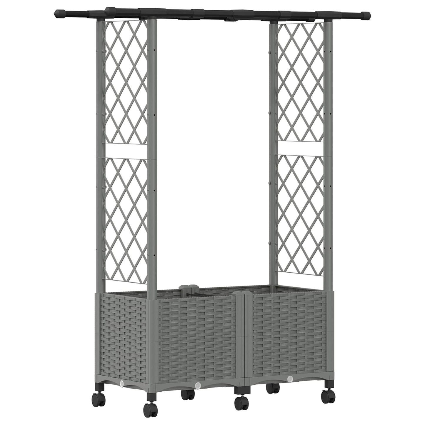 Letto Rialzato con Griglia e Tetto Grigio Chiaro PP | homemem39