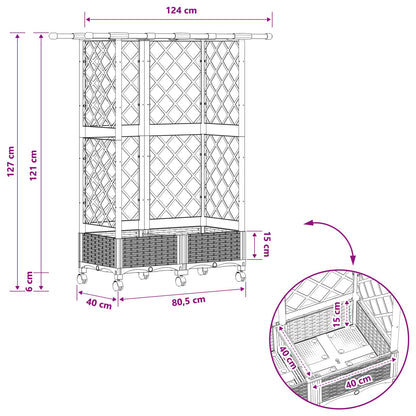Letto Rialzato con Griglia e Tetto Marrone 124 x 40 x 127 cm PP | homemem39