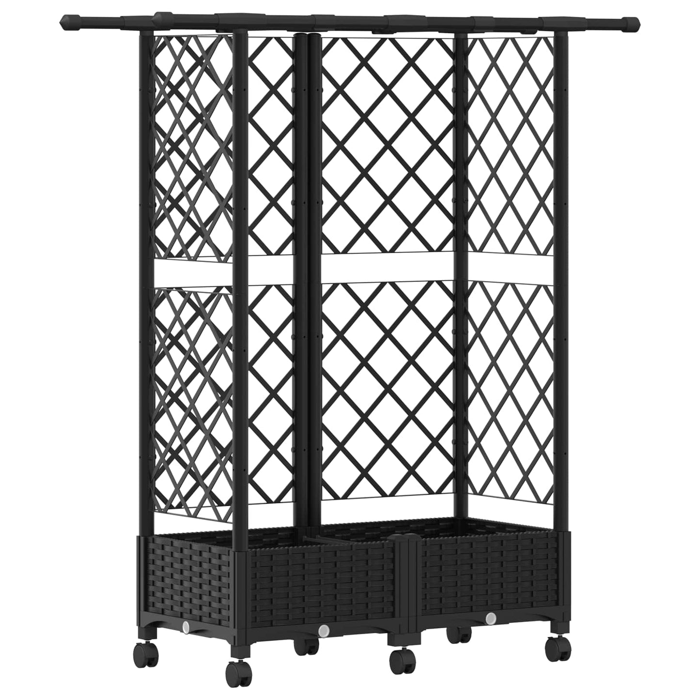 Letto Rialzato con Griglia e Tetto Nero 124 x 40 x 127 cm PP | homemem39