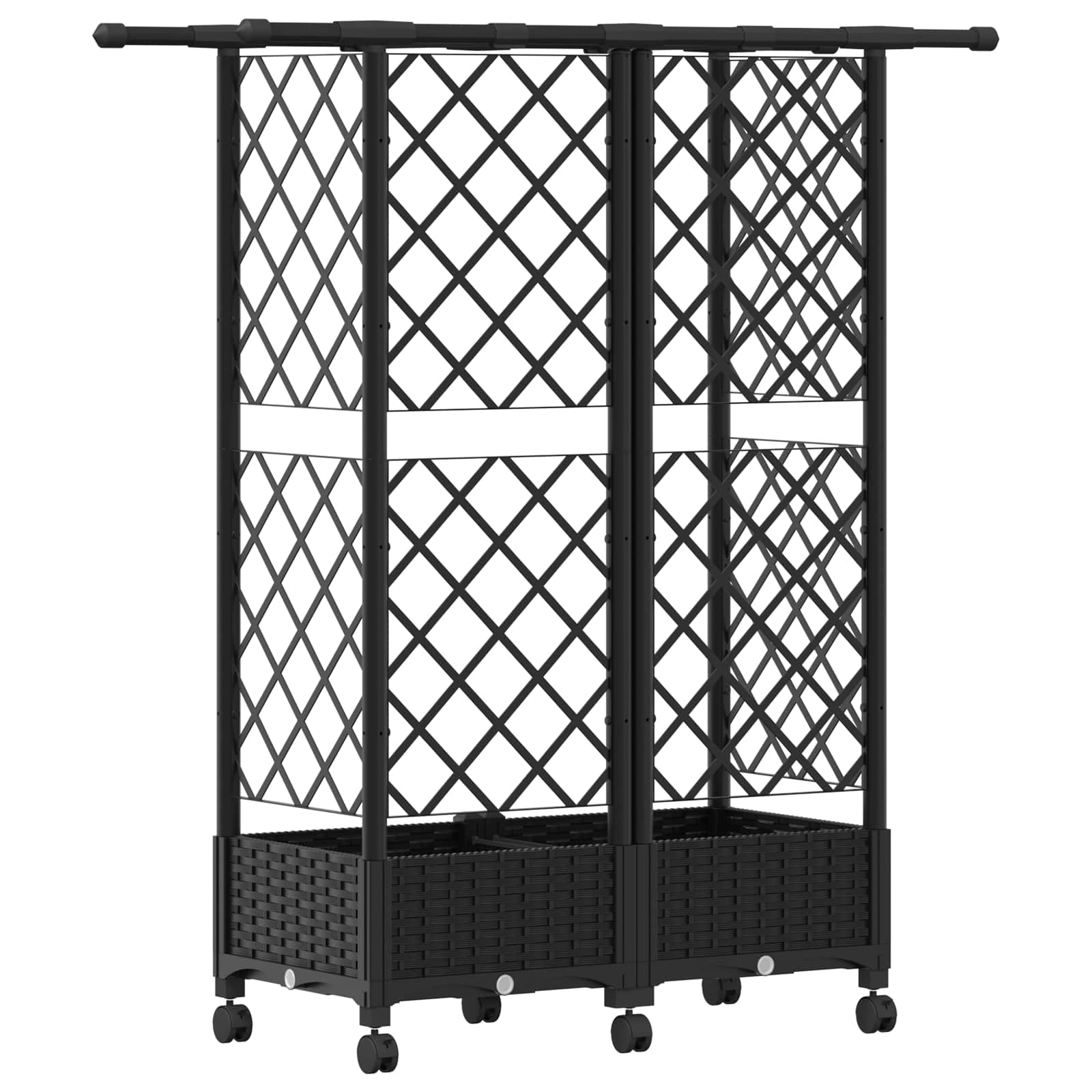 Letto Rialzato con Griglia e Tetto Nero 124 x 40 x 127 cm PP | homemem39