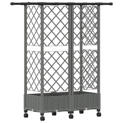 Letto Rialzato con Griglia e Tetto Grigio Chiaro PP | homemem39