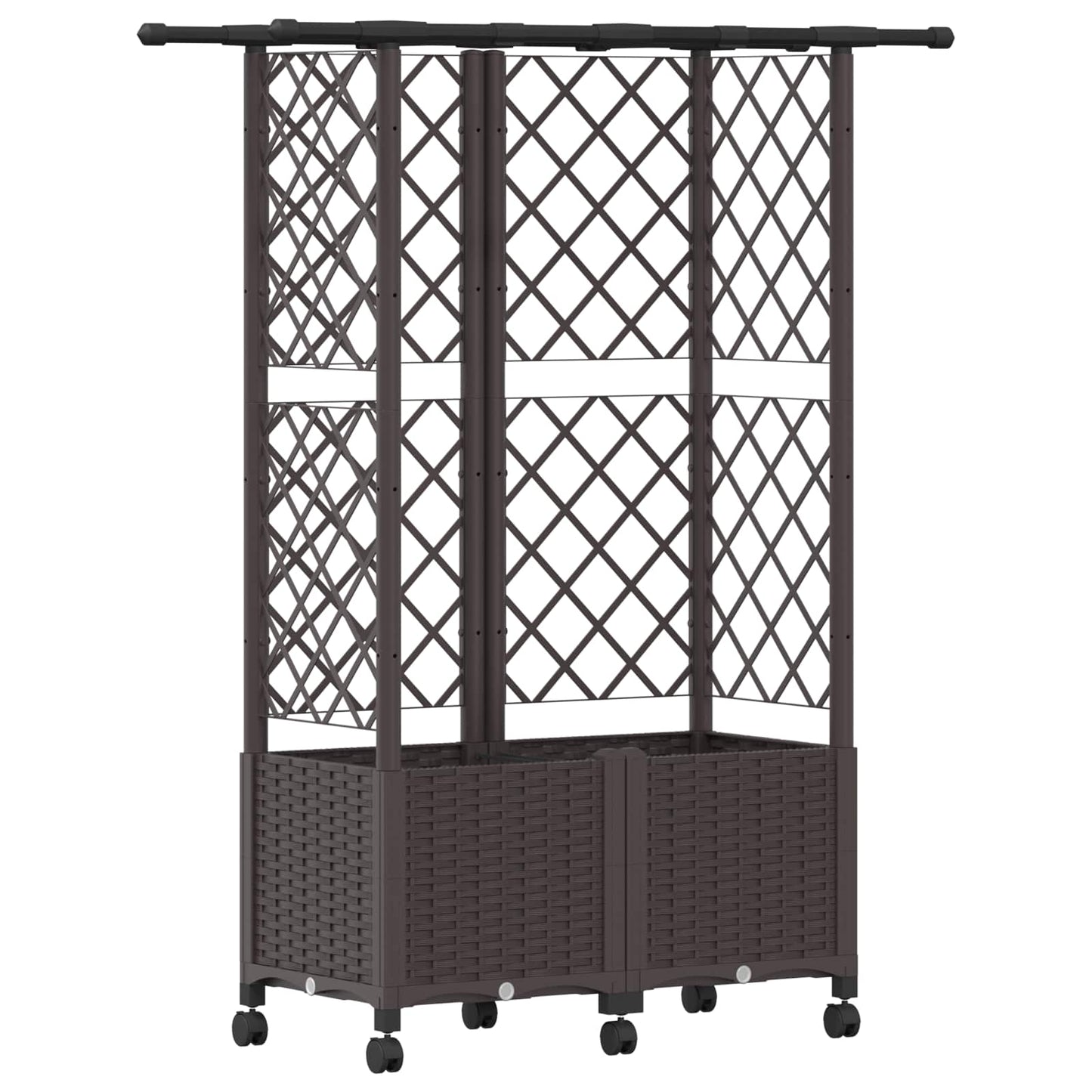 Letto Rialzato con Griglia e Tetto Marrone 124 x 40 x 142 cm PP | homemem39