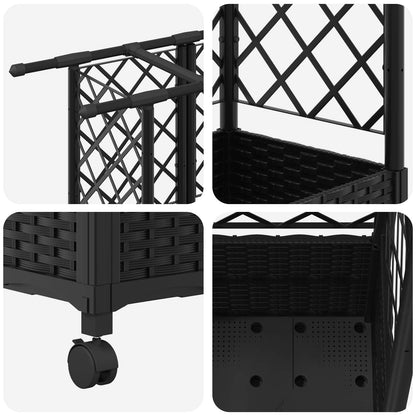 Letto Rialzato con Griglia e Tetto Nero 124 x 40 x 142 cm PP | homemem39