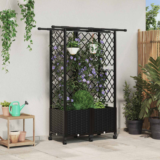 Letto Rialzato con Griglia e Tetto Nero 124 x 40 x 142 cm PP